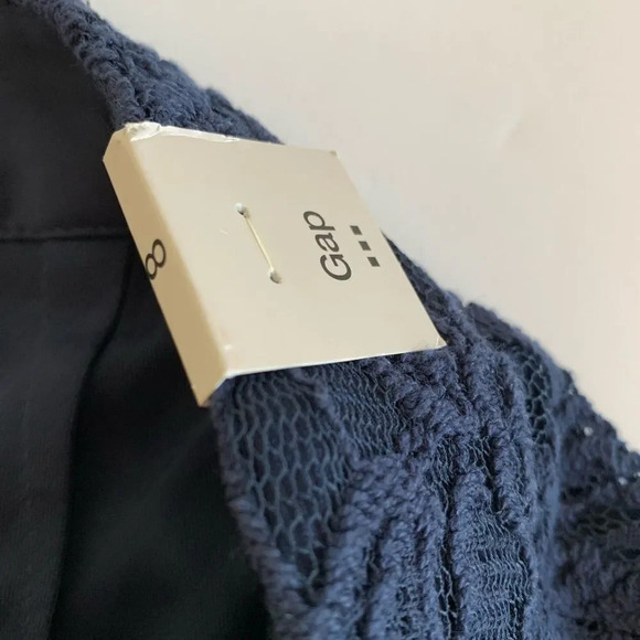 Gap Factory Navy Blue Lace Skirt NWT Size 8 Spring Easter Summer Dressy Work New - Picture 6 of 7